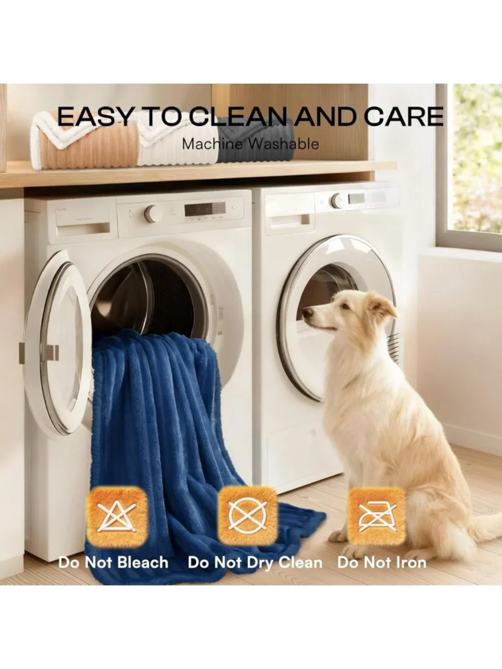 Ultra-Soft Waterproof Dog Blanket for Large Dogs - Durable, Warm, Machine